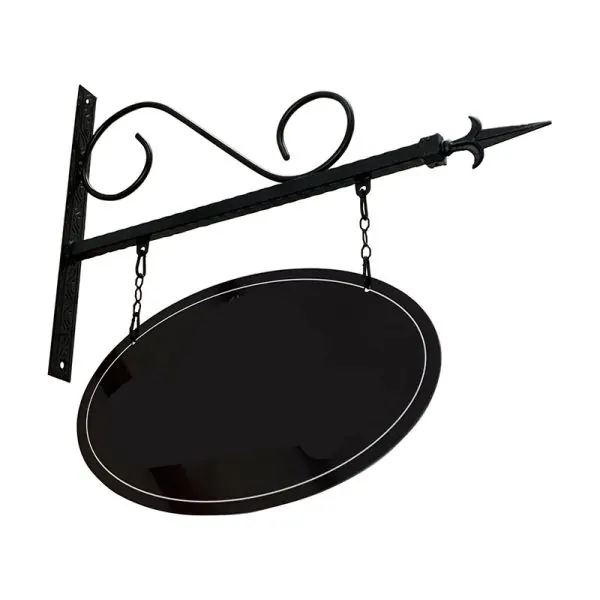 Double-sided blade sign with iron bracket