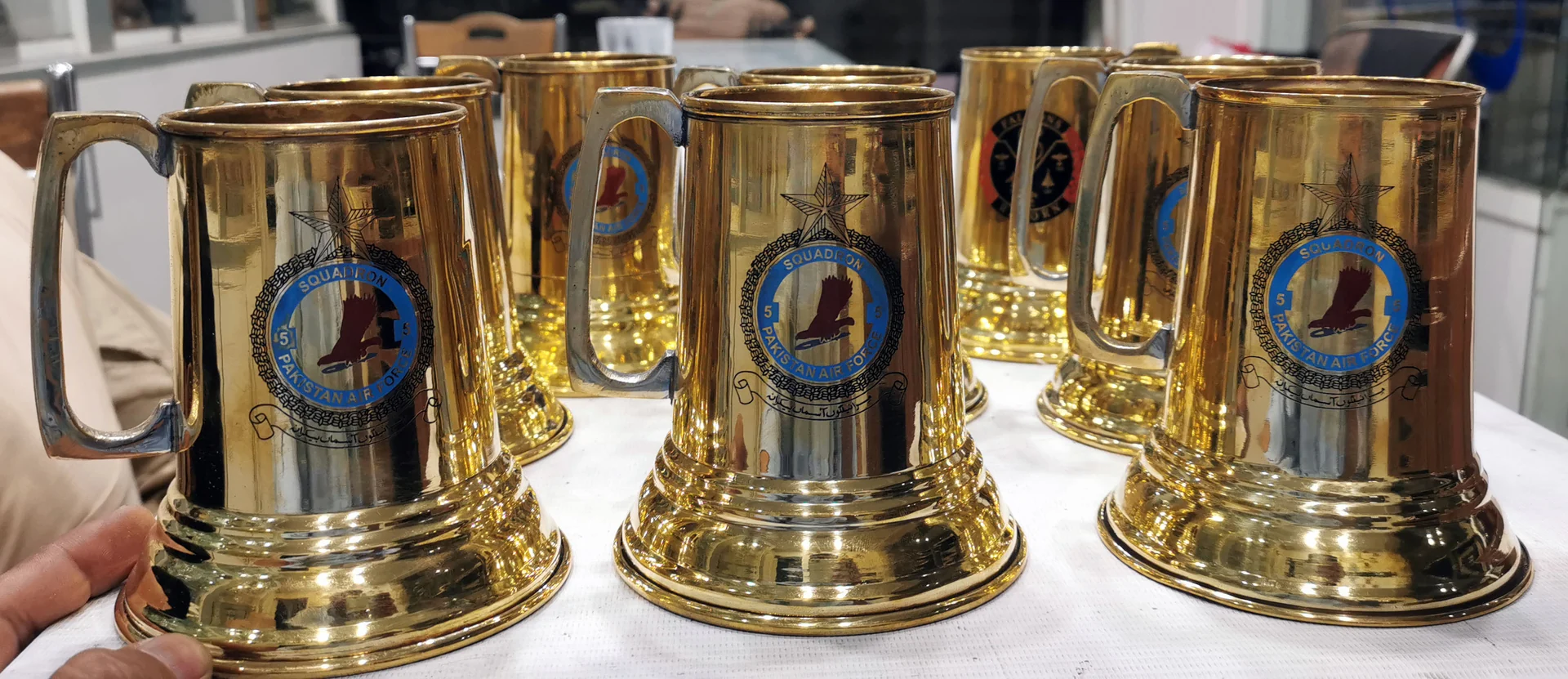 Brass Presentation Mug Set