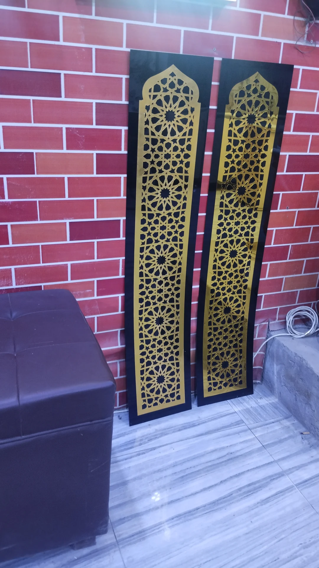 Installed Geometric Decor Pair