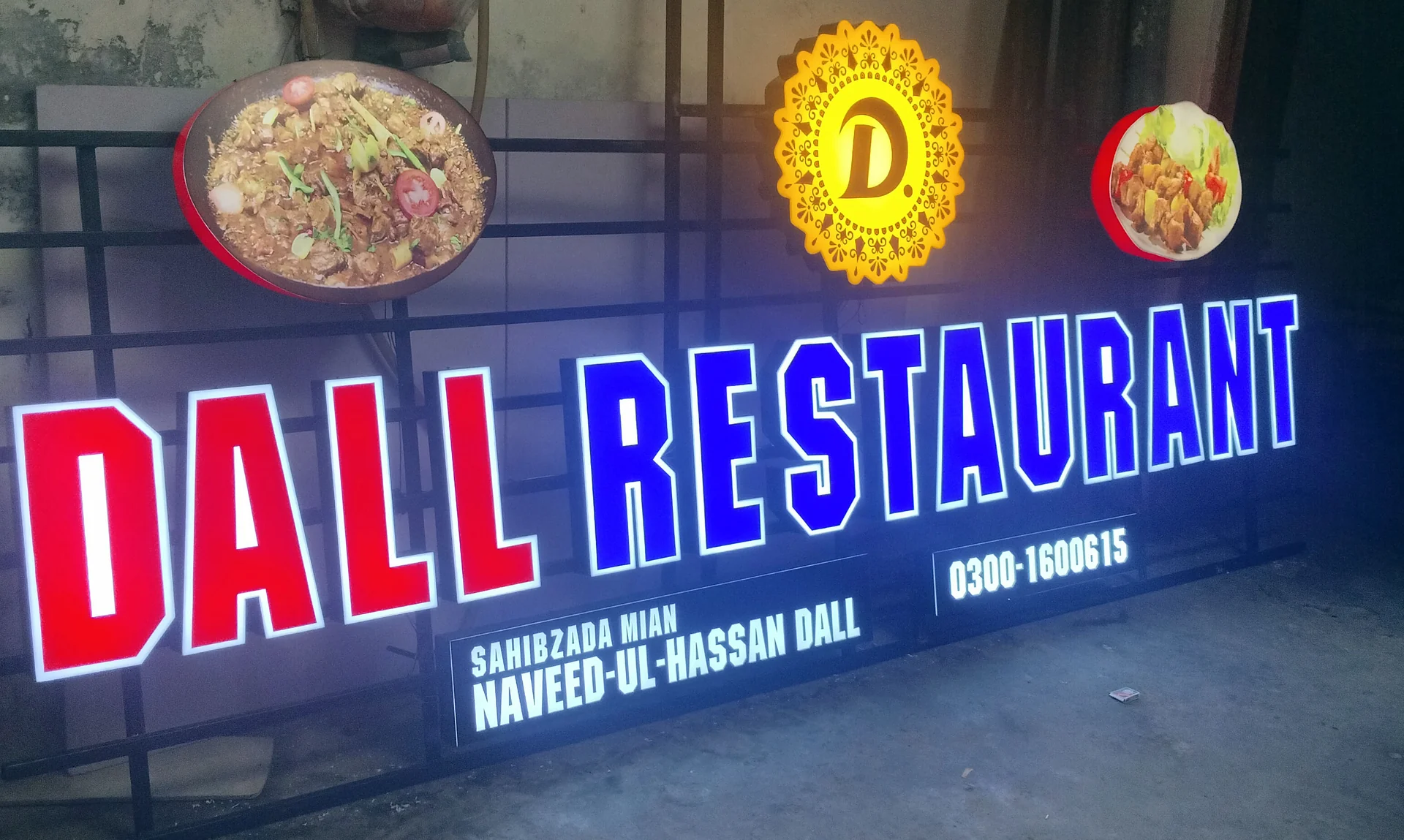 Dall Restaurant LED Acrylic Sign