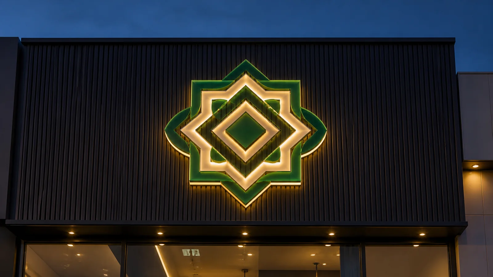 Emerald Geometric LED Acrylic Fascia