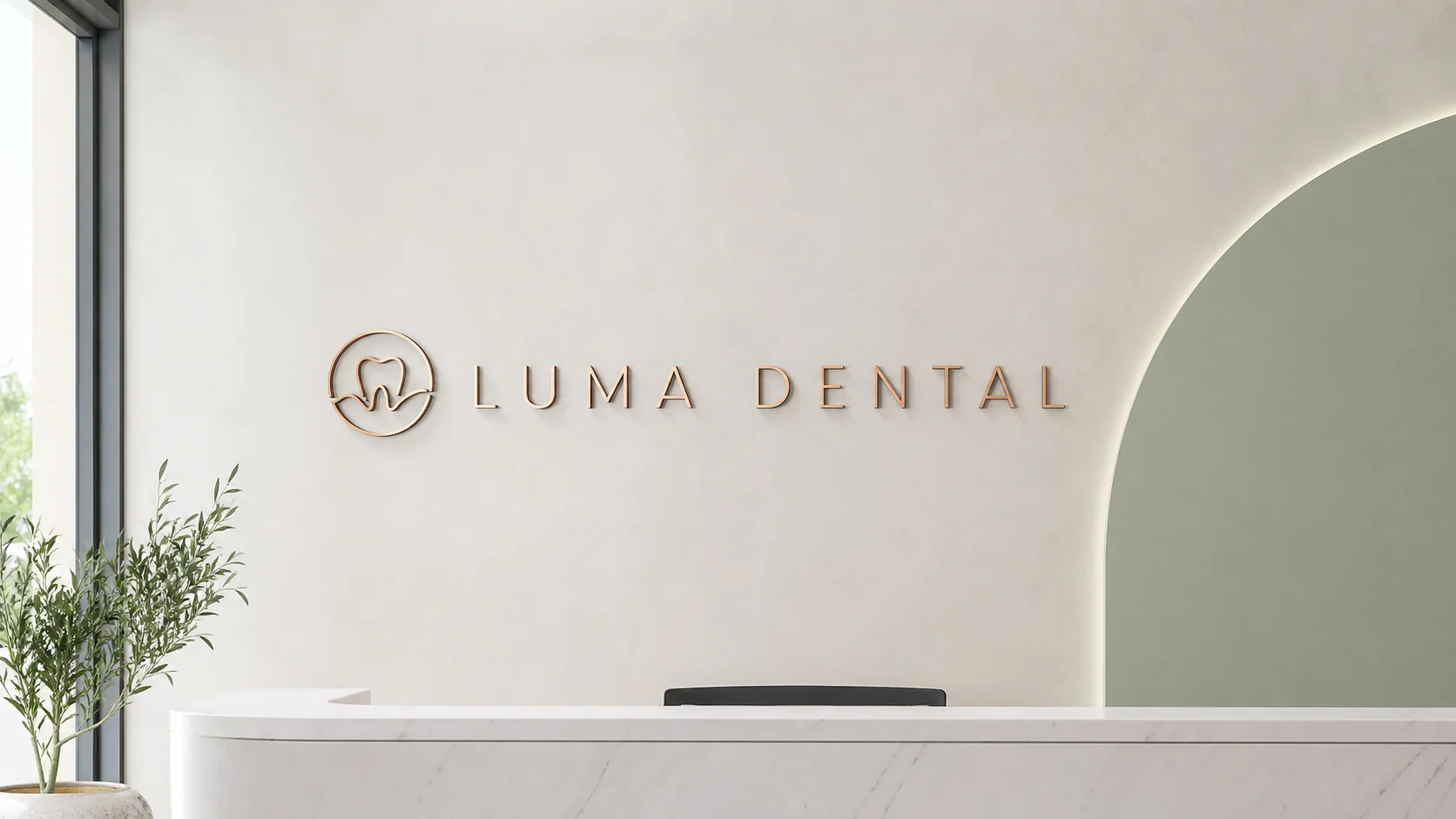Luma Dental Rose-Gold Letters
